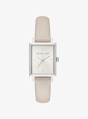 michael kors harway silver tone and leather watch|Michael Kors Jewelry & Watches .